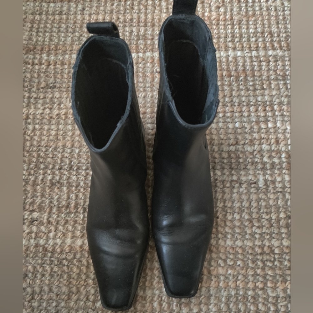 H&M Black Leather Ankle Boots